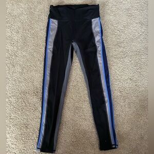 Fabletics Black and Bright Blue Track Pants